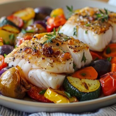 Baked Cod with Mediterranean Vegetables