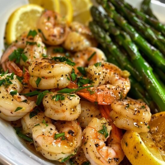 Lemon Garlic Butter Shrimp with Asparagus